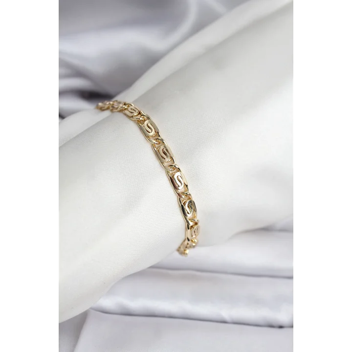 Mey İthalat® 14K Gold Renk Kaplama Zincir Model CM Kadın Bileklik