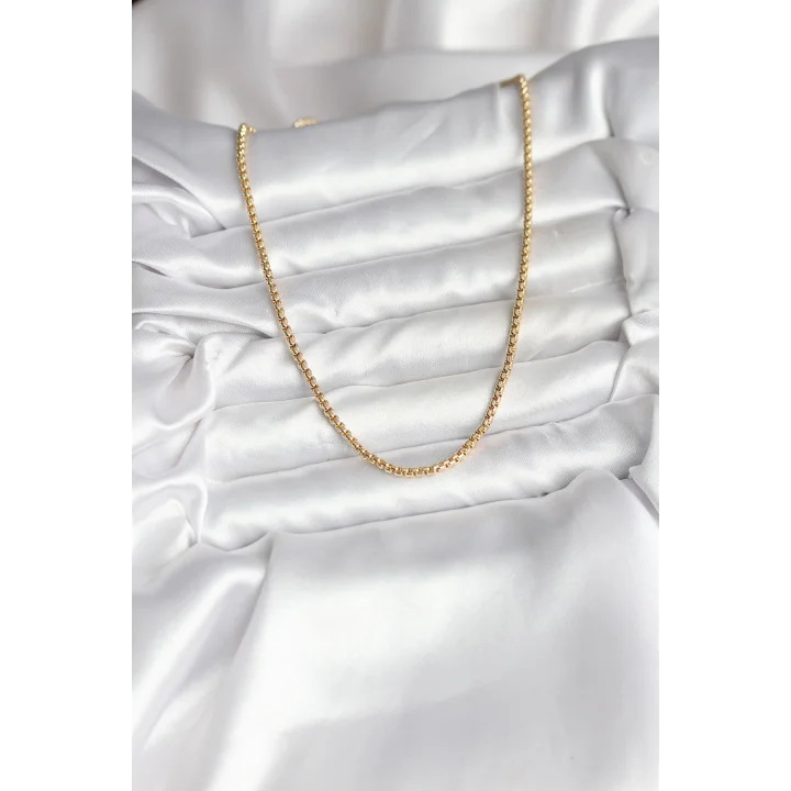 Mey İthalat® 14K Gold Renk Kaplama Zincir Model CM Kadın Kolye