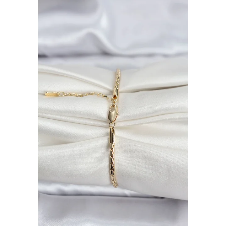 Mey İthalat® 14K Gold Renk Kaplama Zincirli Model CM Kadın Bileklik