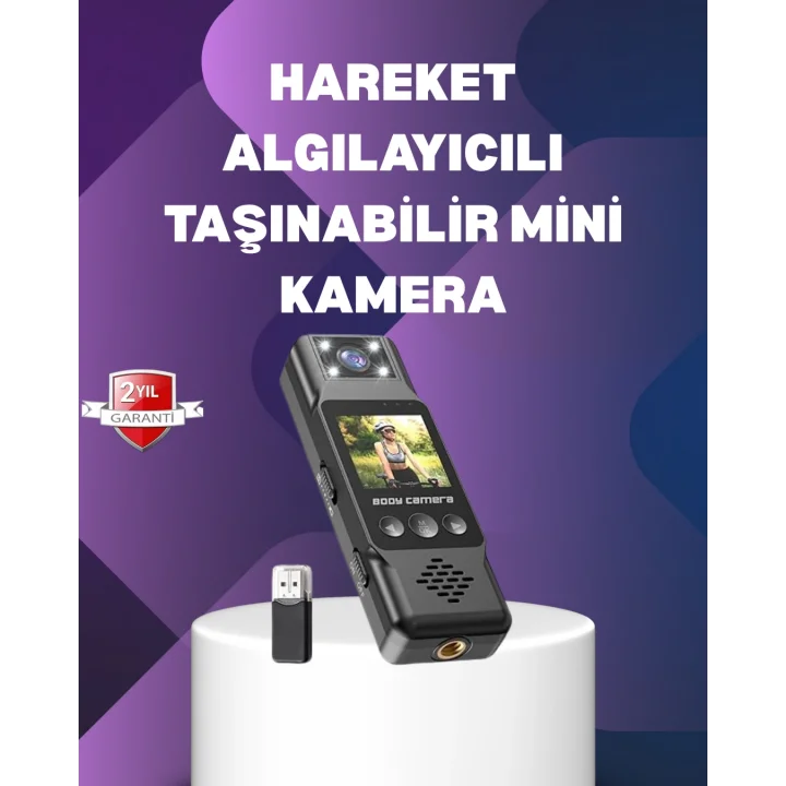 Mey İthalat® 180° Dönebilen Lensli 1080P Mini Kamera
