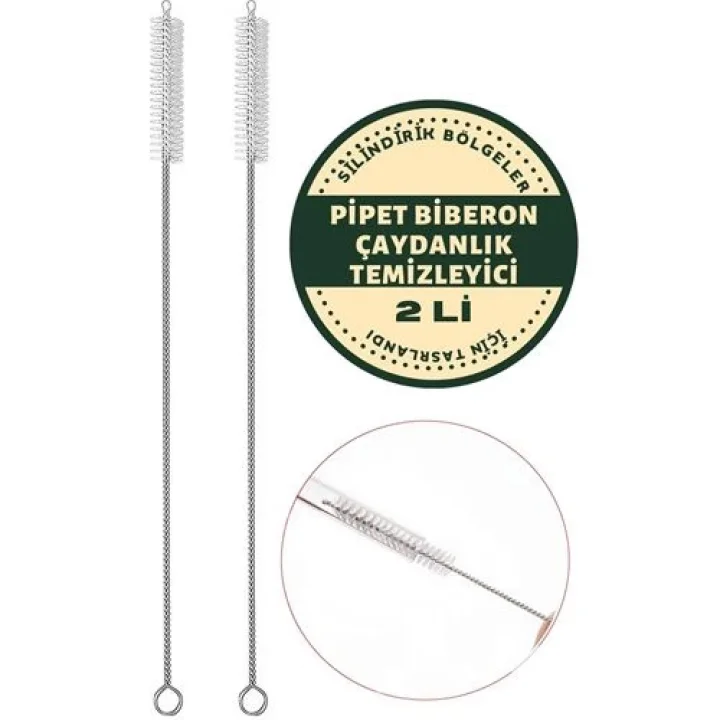 Mey İthalat® 2 Adet Pipet Emzik Çaydanlık Temizleyici Fırça 718031