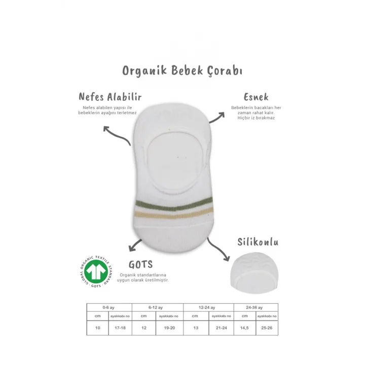 Mey İthalat®   2Li Penye Babet Silikon Çemberli Çorap 30102 Nil Beyaz