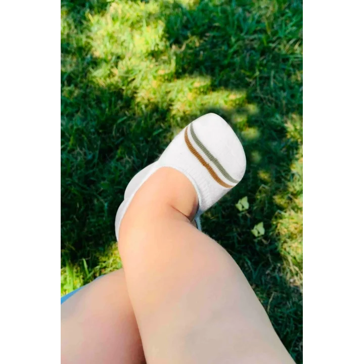 Mey İthalat®   2Li Penye Babet Silikon Çemberli Çorap 30102 Nil Beyaz