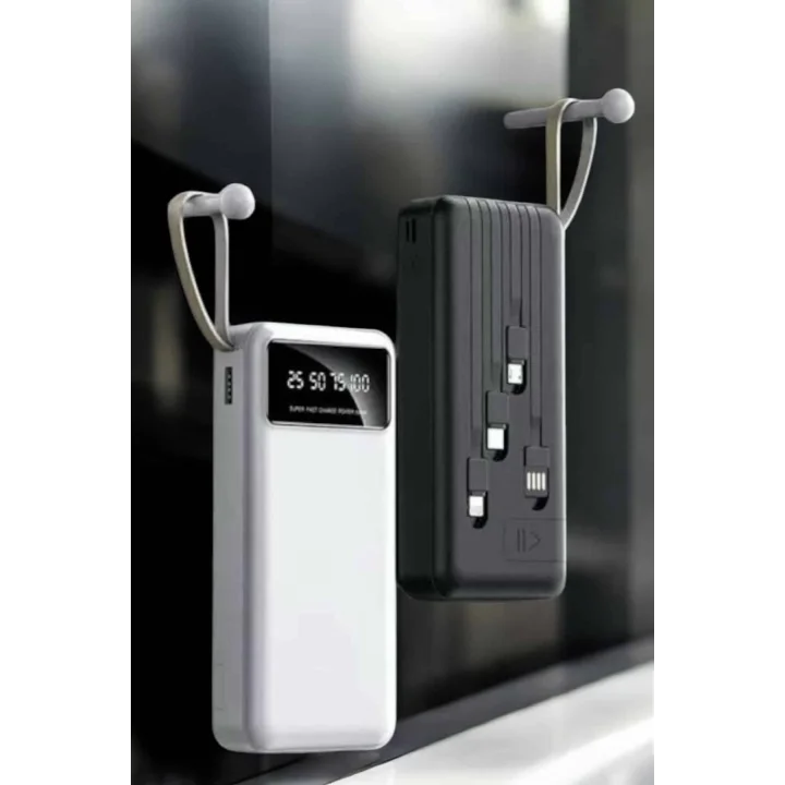 Mey İthalat® 20.000 Mah Led Işıklı LCD Ekran USB Girişli Type-C Lightning Powerbank