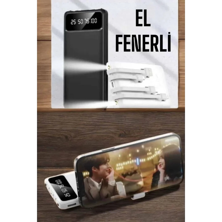 Mey İthalat® 20.000 Mah Led Işıklı LCD Ekran USB Girişli Type-C Lightning Powerbank