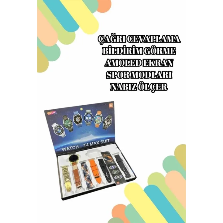 Mey İthalat® 2025 Model Çok Kordonlu Akıllı Saat ve Bluetooth Kulaklık El Fenerli