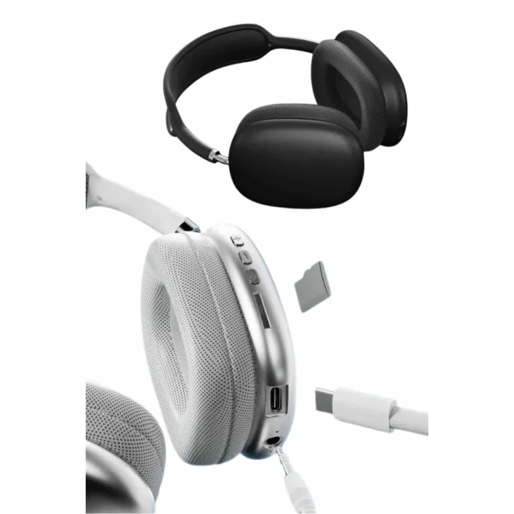 Mey İthalat® 2025 Model Kulak Üstü Kablosuz Bluetooth Kulaklık Gürültü Azalta Uzun Pil