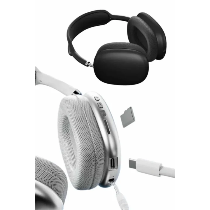 Mey İthalat® 2025 Model Kulak Üstü Kablosuz Bluetooth Kulaklık Gürültü Azalta Uzun Pil