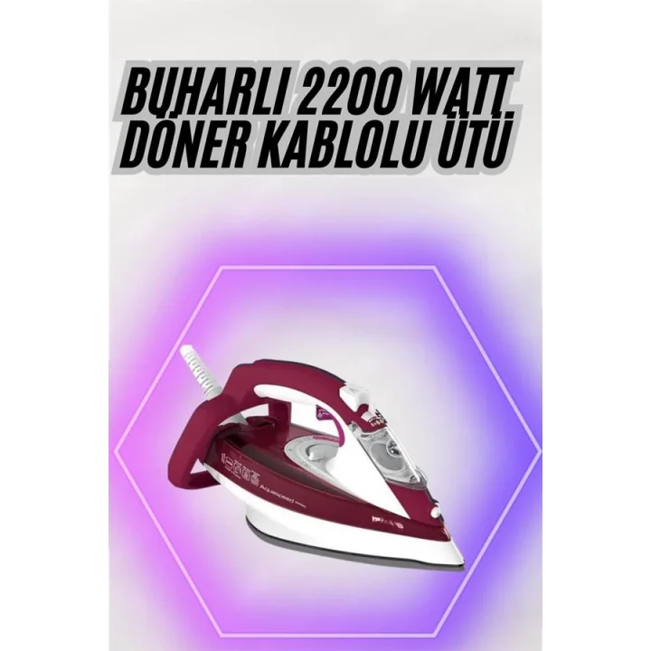 Mey İthalat® 2200W Seramik Kaplama Estetik Tasarımı 360 Derece Dönebilir Kablosu