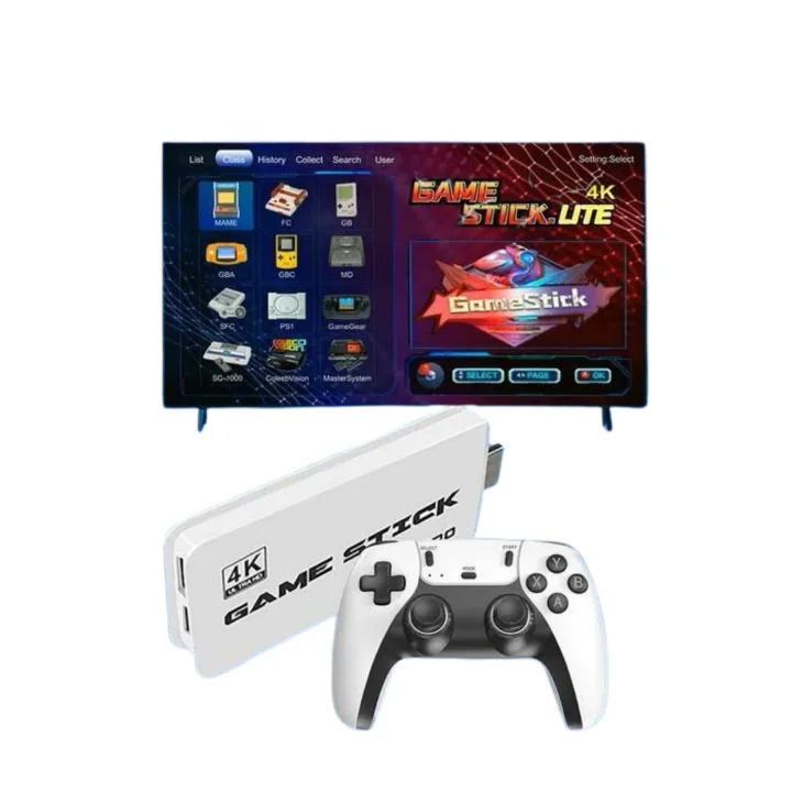 Mey İthalat® 2.4 GHZ Oyun Konsolu Çift Konsol 4K Ultra Hd Game Stick
