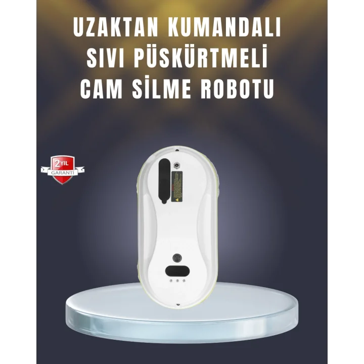 Mey İthalat® 2800 Pa Güçlü Emişli Akıllı Cam Temizleyici Robot