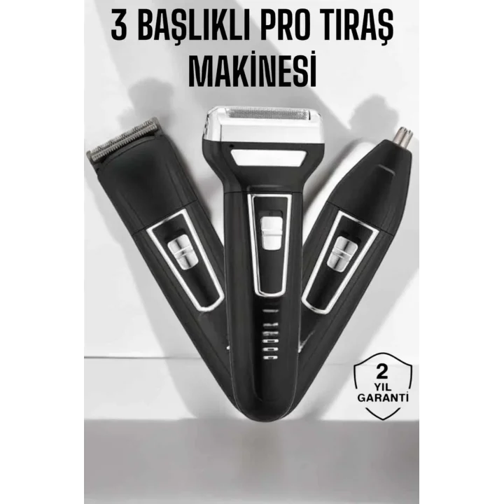 Mey İthalat® 3 Başlıklı Profesyonel Tıraş Makinesi
