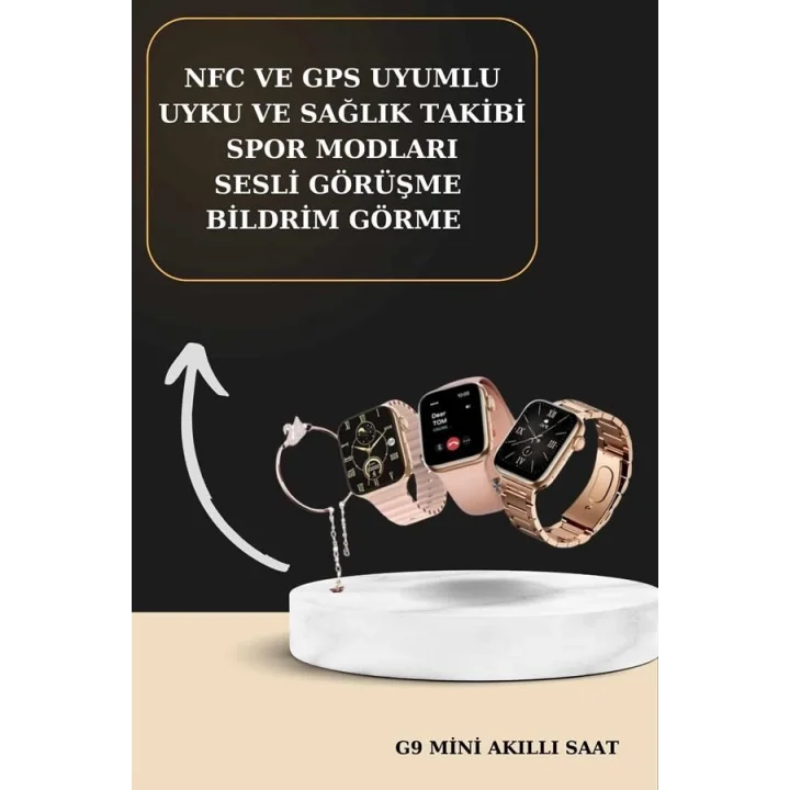 Mey İthalat® 3 Kordonlu Pembe Amoled Ekran Akıllı Saat ve Yeni Nesil Pro Kablosuz Bluetooth Kulaklık ANC/ENC