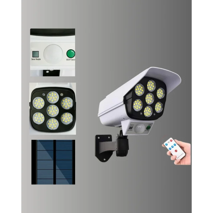 Mey İthalat® 3 Modlu Güneş Paneli Aydınlatmalı Dış Mekan Güvenlik Işığı – IP65 Su Geçirmez, PIR Sensörlü
