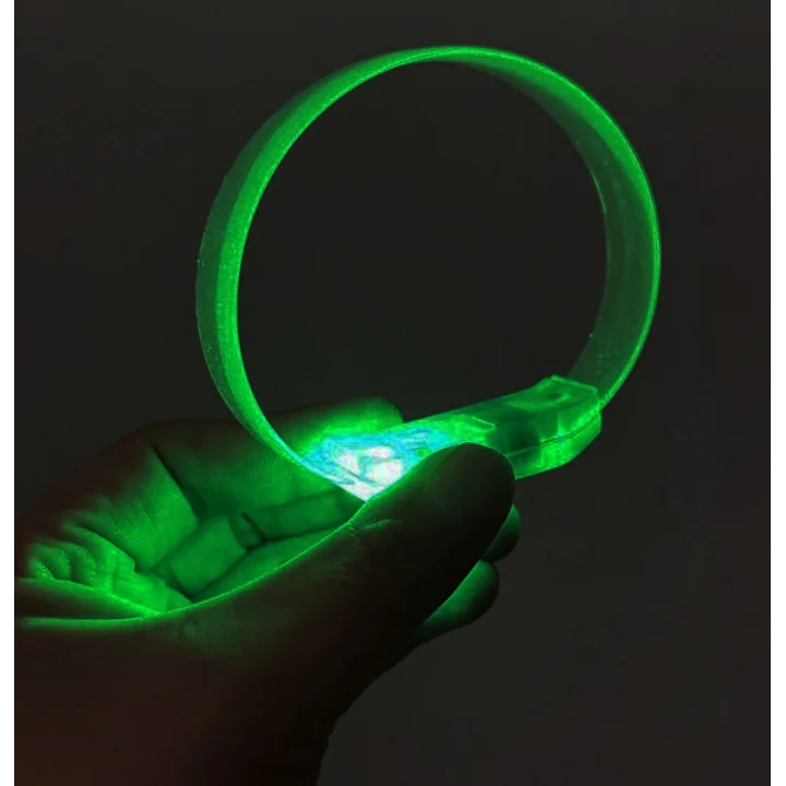 Mey İthalat® 3 Modlu Pilli LED Işıklı Esnek Parti Bilekliği Yeşil