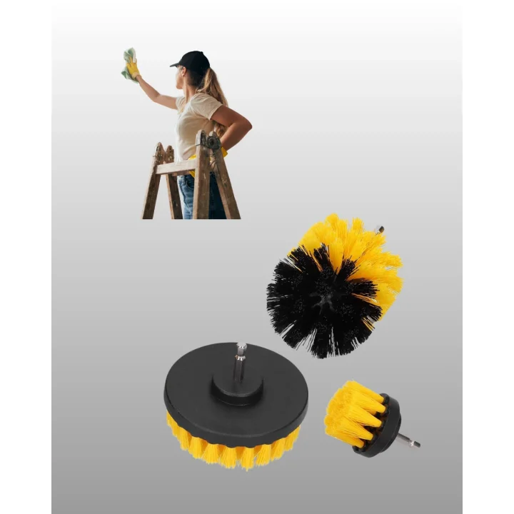 Mey İthalat® 3 Parça Matkap Ucu Temizlik Fırçası Dayanıklı Naylon Kıllı