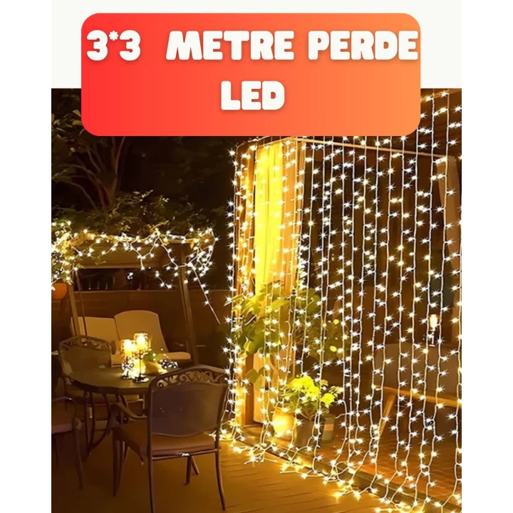 Mey İthalat® 300 LED Perde Işık – Sıcak Beyaz Dekoratif Aydınlatma
