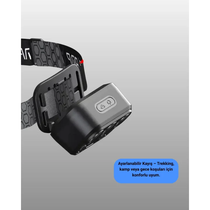 Mey İthalat® 300 Lümen Sensörlü LED Kafa Lambası USB Şarjlı SOS Modlu