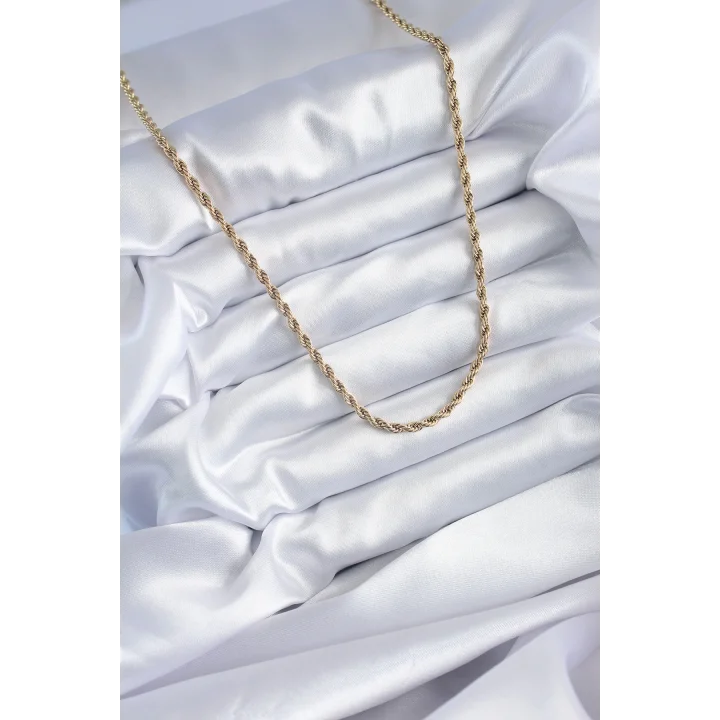 Mey İthalat® 316L Çelik Gold Renk 60 cm Burgu Model Kadın Kolye