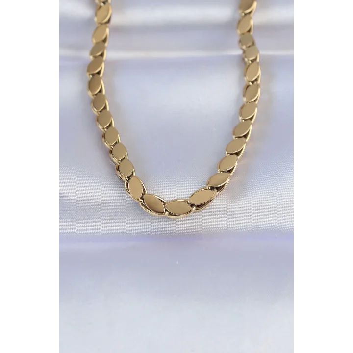 Mey İthalat® 316L Çelik Gold Renk Arpa Model Kolye