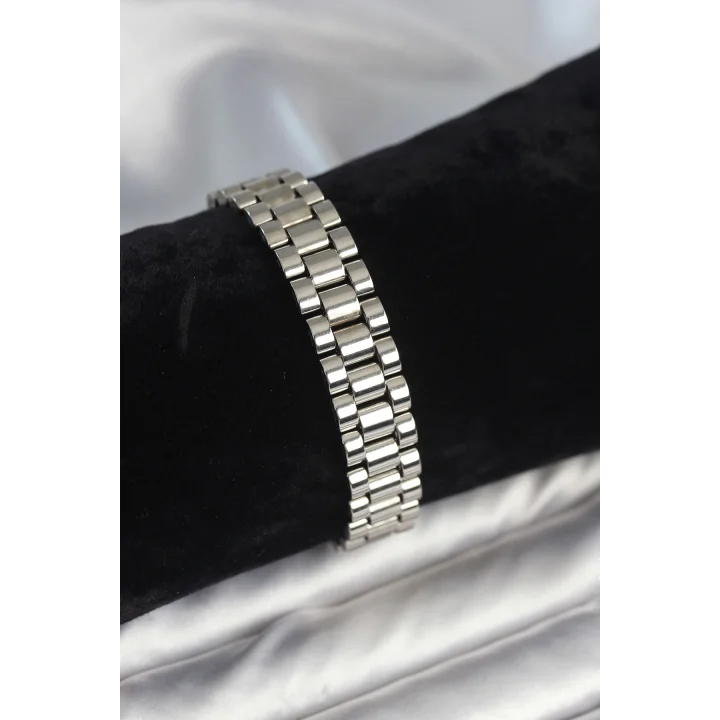 Mey İthalat® 316L Çelik Gümüş Renk 12 mm Kalınlık Erkek Bileklik