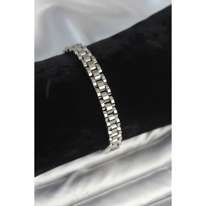 Mey İthalat® 316L Çelik Gümüş Renk 7 mm Kalınlık Erkek Bileklik