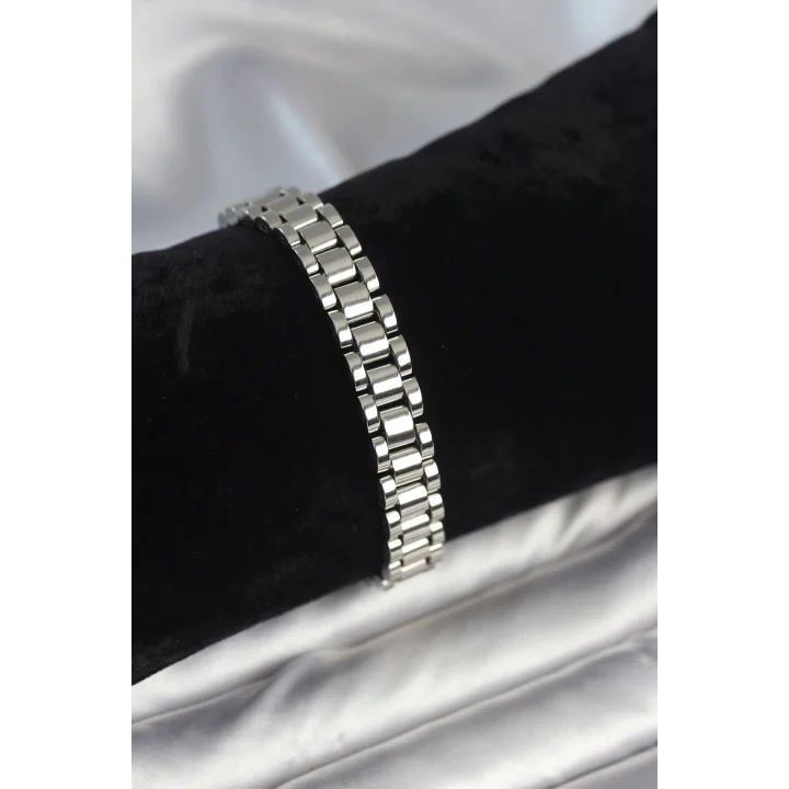 Mey İthalat® 316L Çelik Gümüş Renk 9 mm Kalınlık Erkek Bileklik