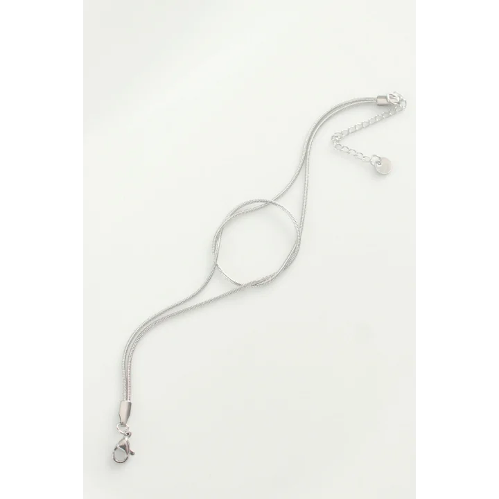 Mey İthalat® 316L Çelik Gümüş Renk Düğüm Model Bileklik