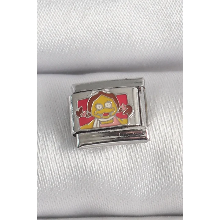 Mey İthalat® 316L Çelik Gümüş Renk Renkli Çocuk İşlemeli Nomination Charm