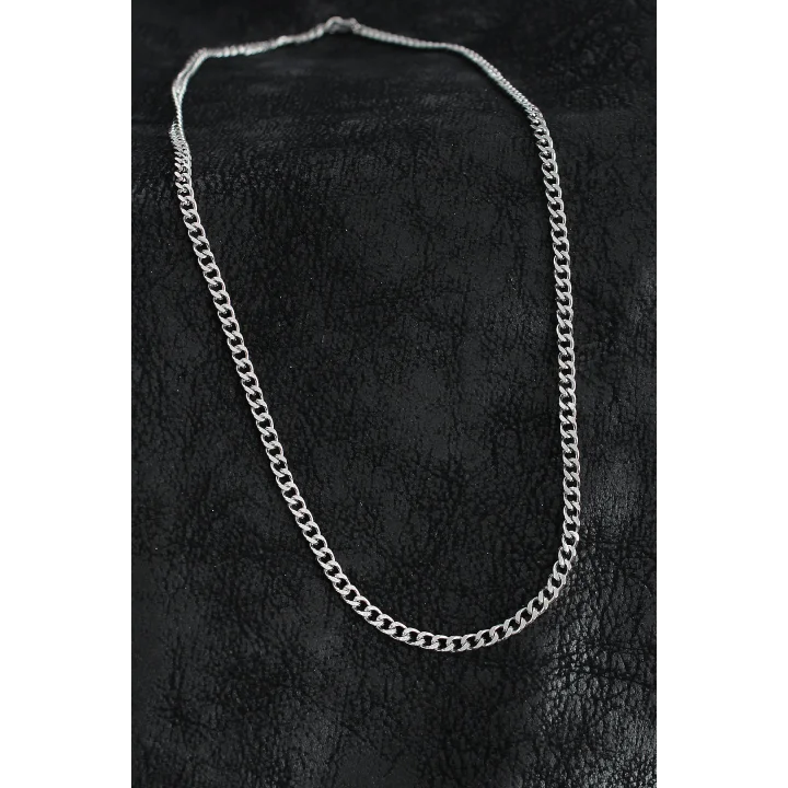 Mey İthalat® 316L Çelik Klasik Zincir Model Gümüş Renk Erkek Kolye