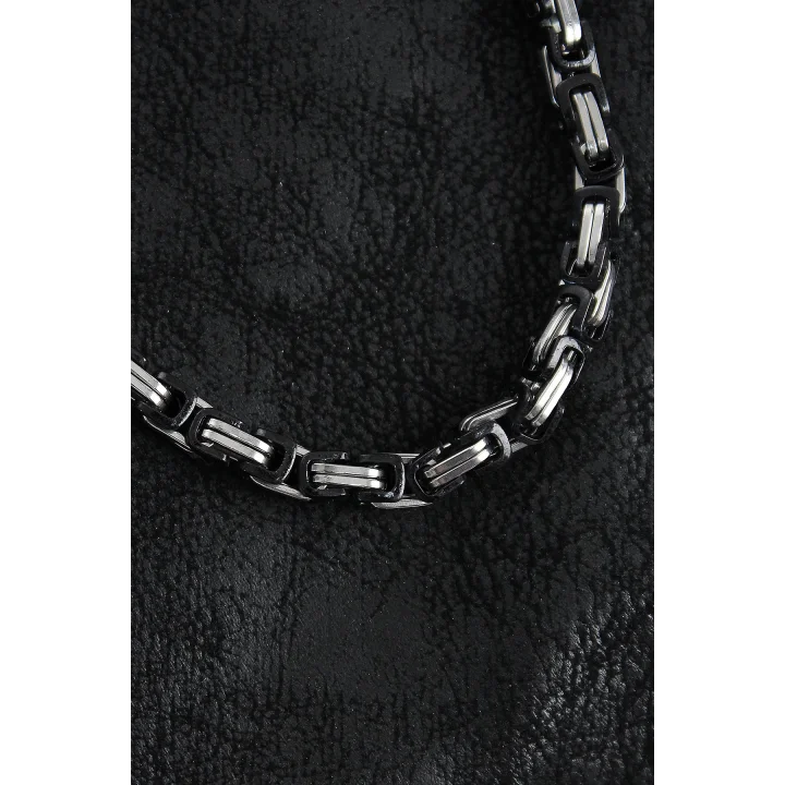 Mey İthalat® 316L Çelik Kral Zincir Model Gümüş Renk Erkek Kolye