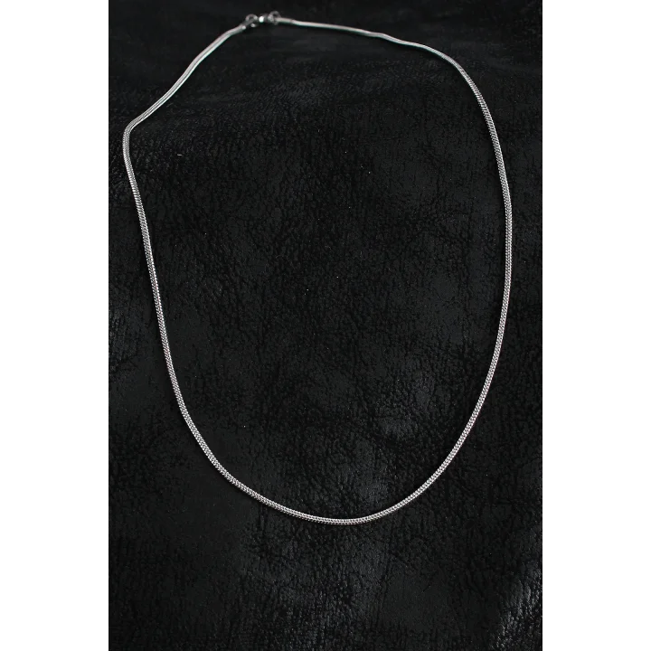 Mey İthalat® 316L Çelik Örme Zincir Model Gümüş Renk Erkek Kolye