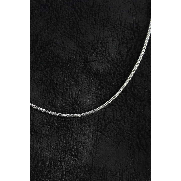 Mey İthalat® 316L Çelik Örme Zincir Model Gümüş Renk Erkek Kolye