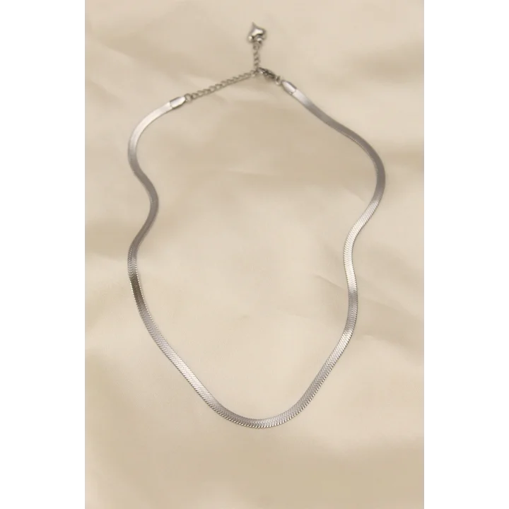 Mey İthalat® 316L Çelik Silver Renk 45 cm İtalyan Zincir Model Kadın Kolye