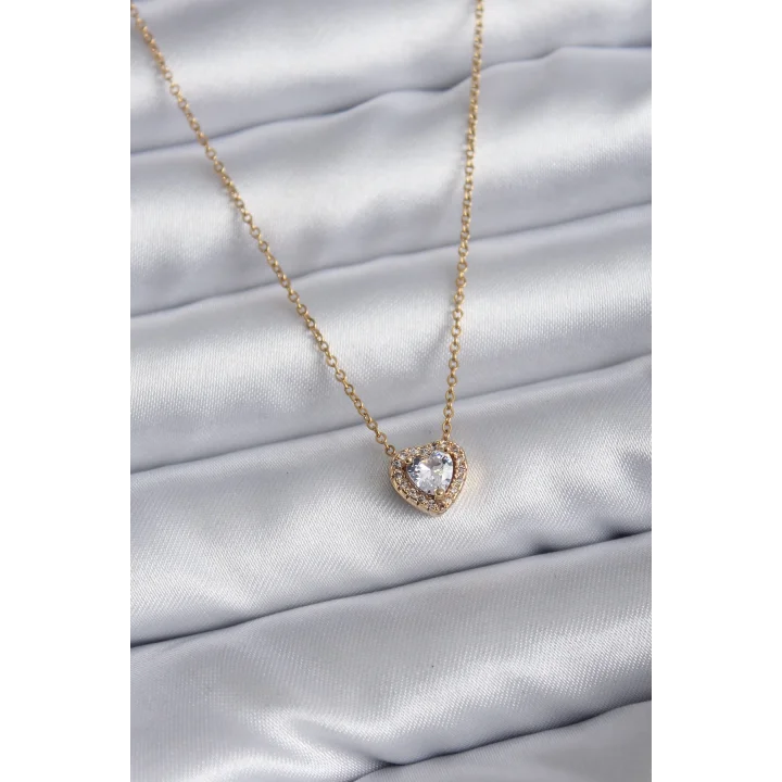 Mey İthalat® 316L Çelik Zincir Gold Renk Charm Kadın Kolye