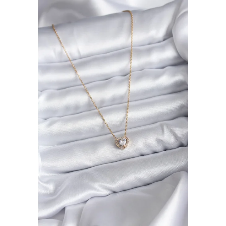 Mey İthalat® 316L Çelik Zincir Gold Renk Charm Kadın Kolye