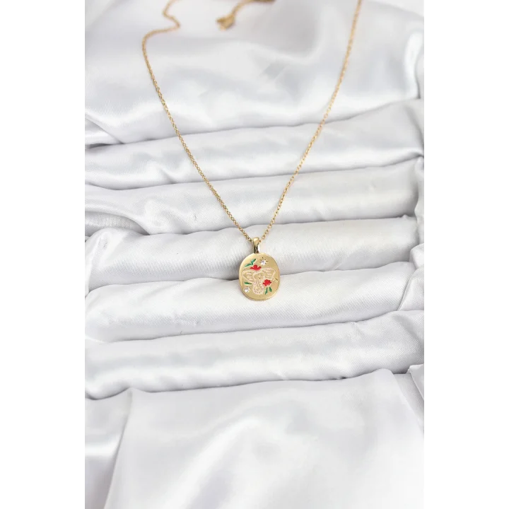 Mey İthalat® 316L Çelik Zincir Gold Renk Fil Figürlü Kadın Kolye