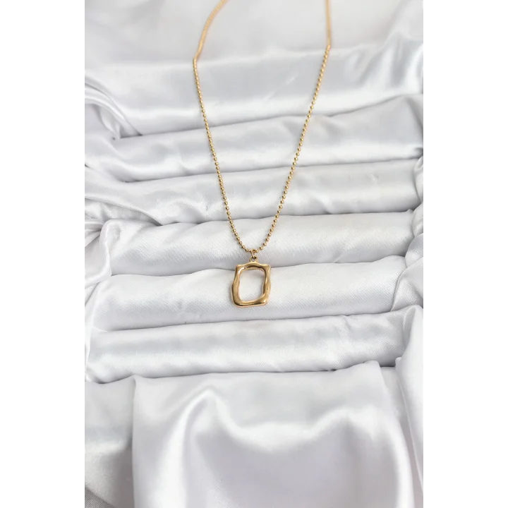 Mey İthalat® 316L Çelik Zincir Gold Renk Model Kadın Kolye