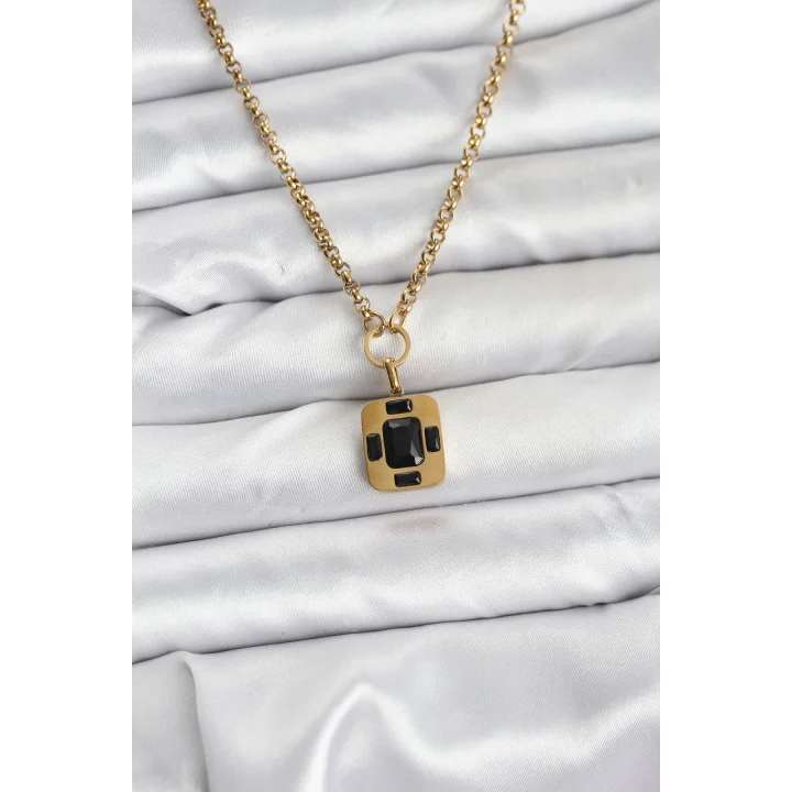 Mey İthalat® 316L Çelik Zincir Gold Renk Vintage Model Kadın Kolye