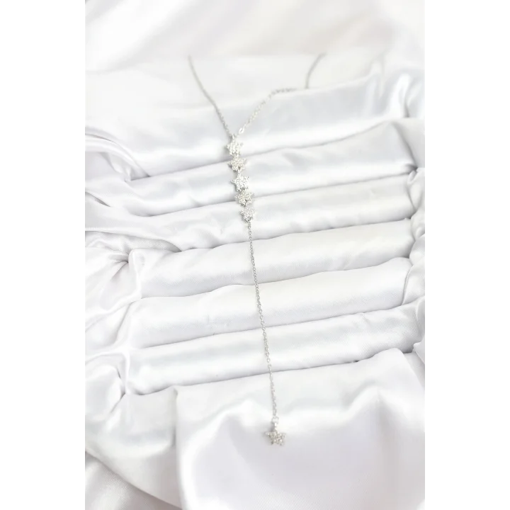 Mey İthalat® 316L Çelik Zincir Gümüş Renk Yıldız Model Y Kolye