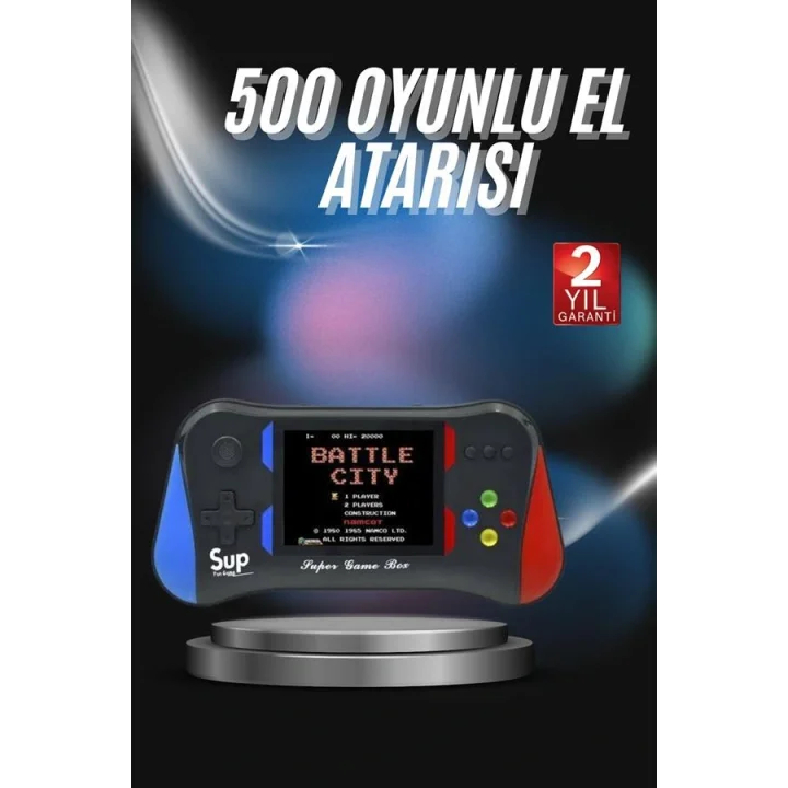 Mey İthalat® 3.5 İnç 500ü 1 Arada Klasik Oyun Konsolu Nostalji Oyunlu Atari