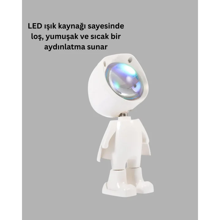 Mey İthalat® 360° Ayarlanabilir Başlıklı Astronot Gece Lambası