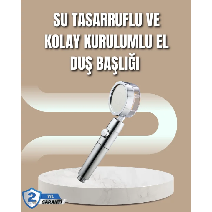 Mey İthalat® 360° Ayarlanabilir Çok Fonksiyonlu Duş Başlığı