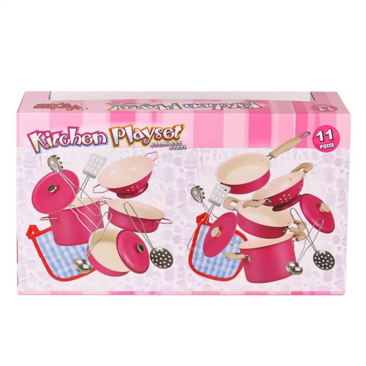 Mey İthalat® 3815-6A Tencere 11 Parça Pembe -Vardem Oyuncak