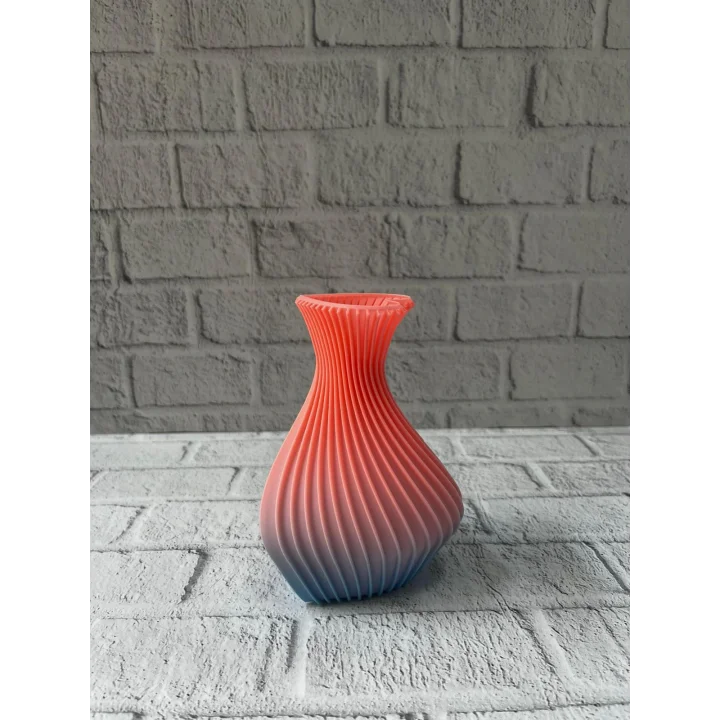 Mey İthalat® 3D Dalga Desenli Kalp Formlu Dekoratif Vazo Pembe 15 cm