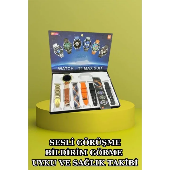 Mey İthalat® 3.Nesil TWS Bluetooth Kulaklık Bluetooth Bağlantılı Akıllı Saat Amoled Ekran Plastik Hasır Kordon