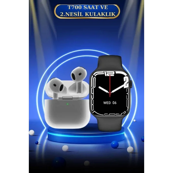 Mey İthalat® 3.Nesil TWS Bluetooth Kulaklık ve Dokunmatik Ekran Akıllı Saat Sesli Görüşme