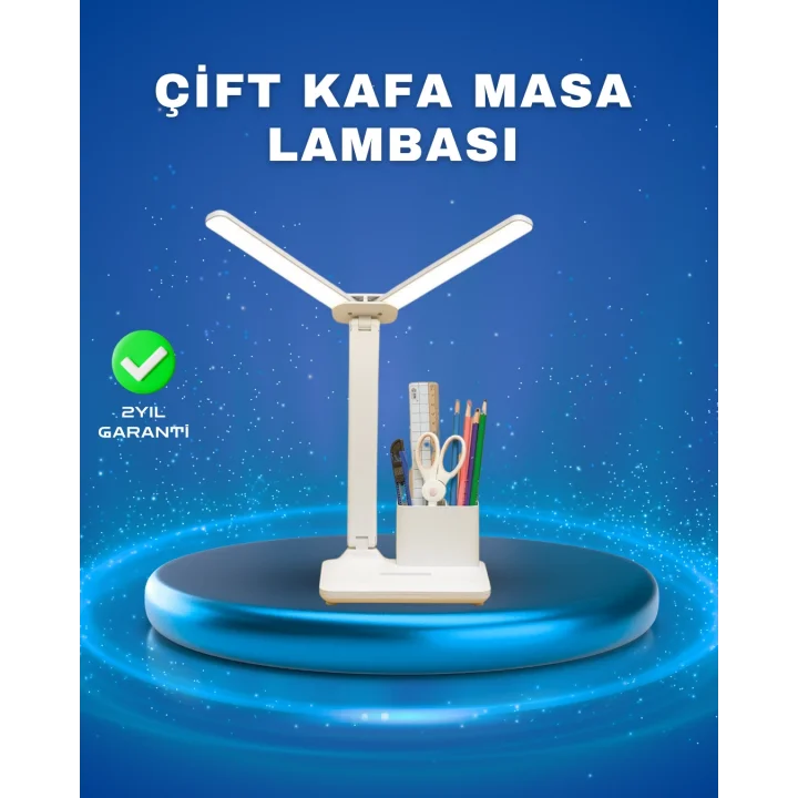 Mey İthalat® 3’ü 1 Arada Çok Amaçlı Masa Lambası | Göz Yormayan Işık, Organizer Tasarım
