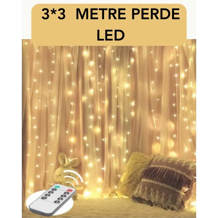 Mey İthalat® 3x3 Metre Perde LED Işık – Parti ve Bahçe Dekorasyonu