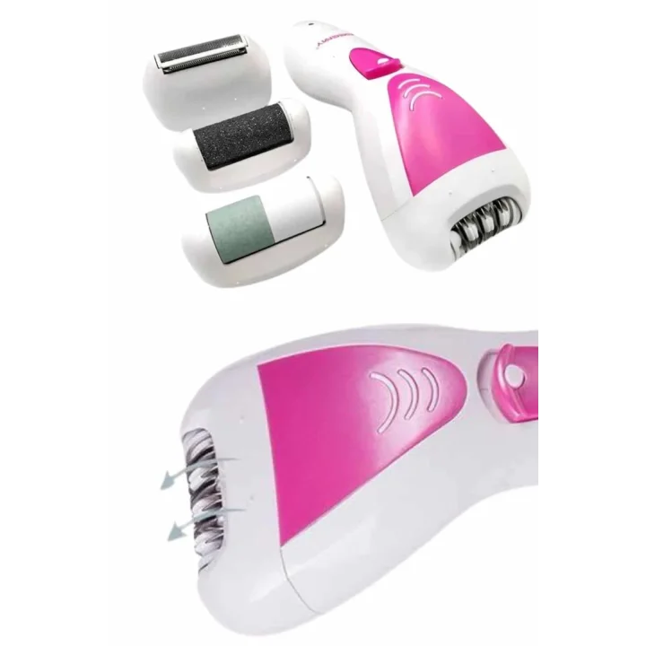 Mey İthalat® 4 Başlıklı Bakım Cihazı Epilatör Tüy Alma Makinesi Topuk Törpüsü